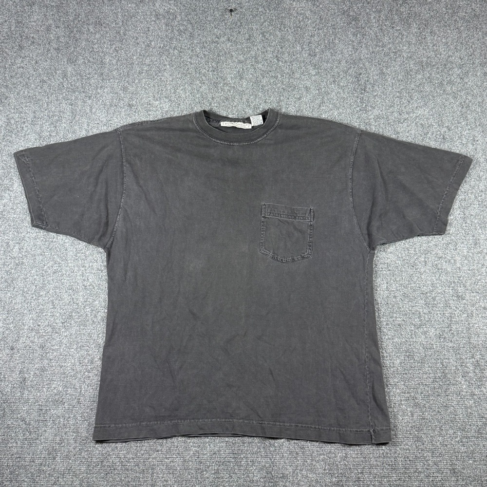 VTG 90s Y2K Bugle Boy Pocket Tee Casual T-Shirt Faded Gray Grunge Skater Street